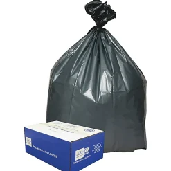 Webster® Super Heavy-Duty Platinum Plus Liners, 1.5mil, 33 Gallon, Silver, Box Of 50