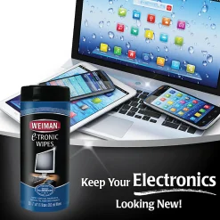Weiman® E-tronic Wipes, 7" x 8", Cannister Of 30