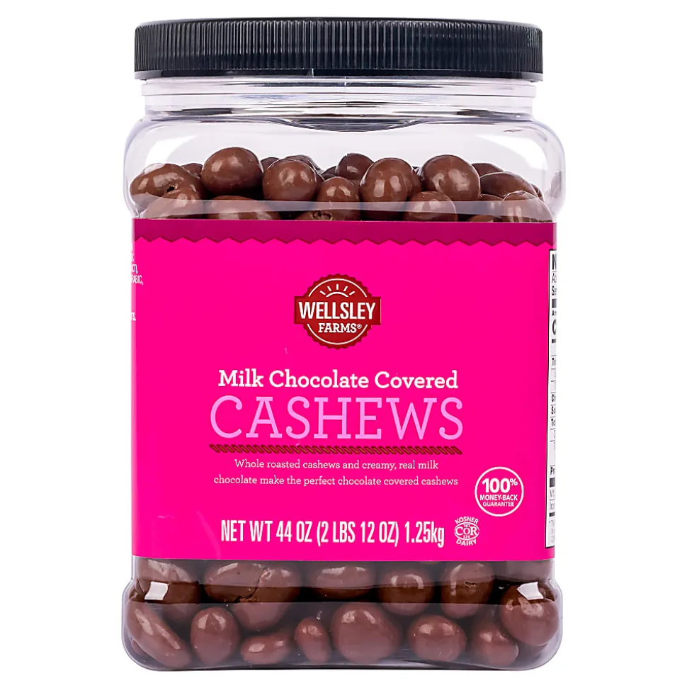 Wellsley Farms Milk Chocolate Covered Cashews, 44 Oz
