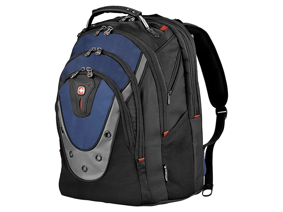 Wenger® Ibex Laptop Backpack, Black/Blue