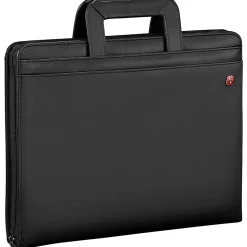 Wenger® Venture Zippered Presentation Padfolio, 13 13/16"H x 12 7/16"W x 3 1/8"D, Black
