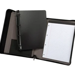 Wenger® Venture Zippered Presentation Padfolio, 13 13/16"H x 12 7/16"W x 3 1/8"D, Black