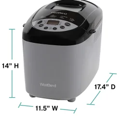 West Bend Hi-Rise Digital Bread Maker, Gray