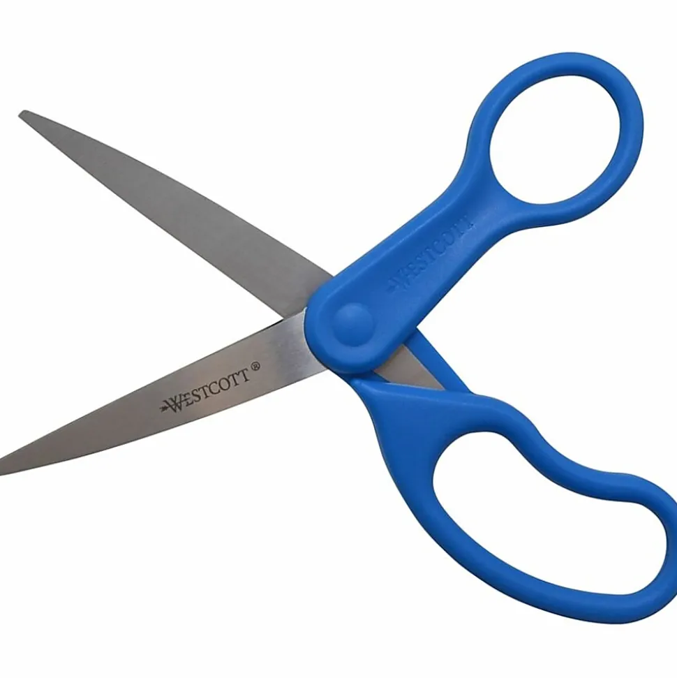 Westcott® All Purpose Preferred Stainless Steel Scissors, 8", Pointed, Blue