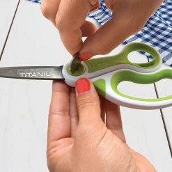Westcott Carbo Titanium Glide Scissors, 8", Pointed, Green/White