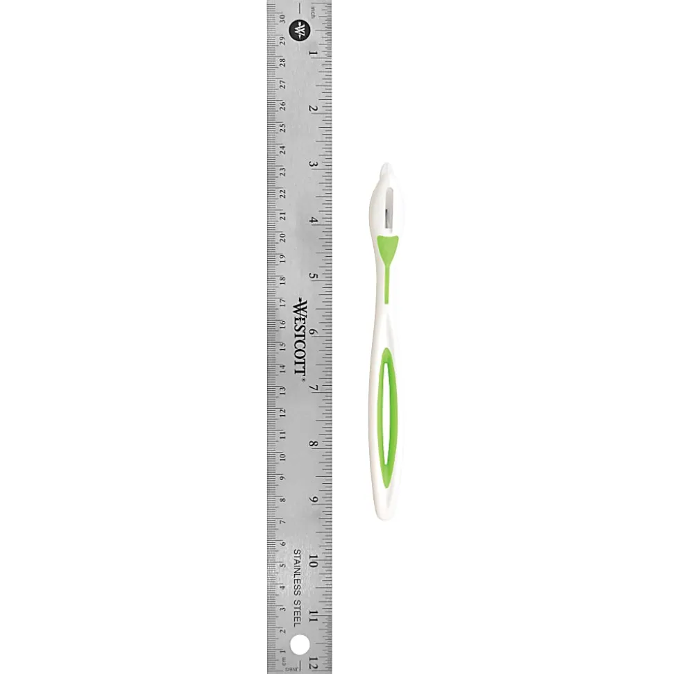Westcott CarboTitanium Paper Trimmer/Ruler Combo, 8", White/Green