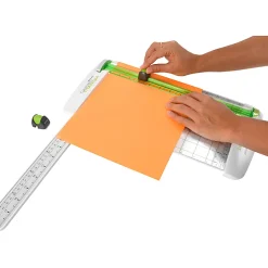 Westcott® CarboTitanium Personal Paper Trimmer, 12", White/Green
