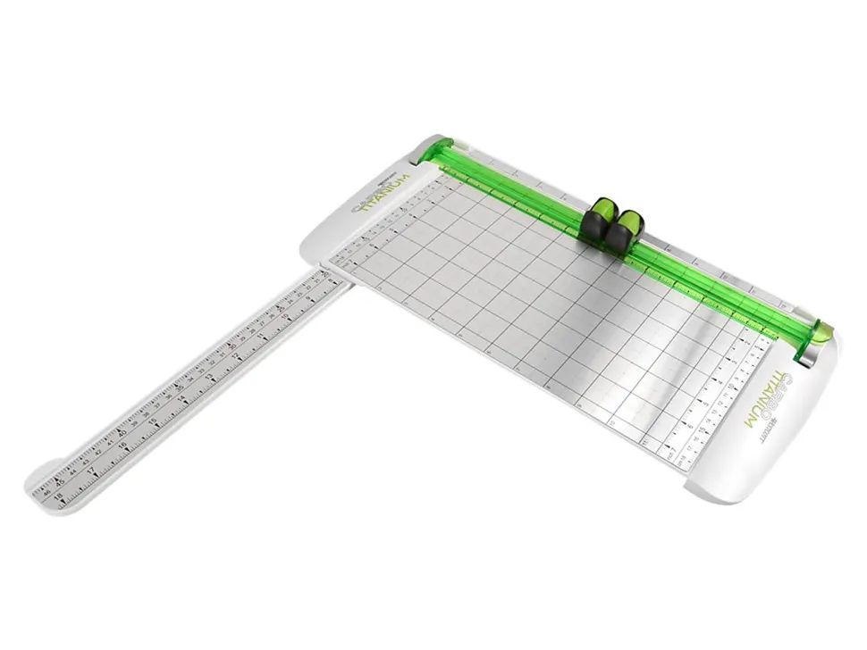 Westcott® CarboTitanium Personal Paper Trimmer, 12", White/Green