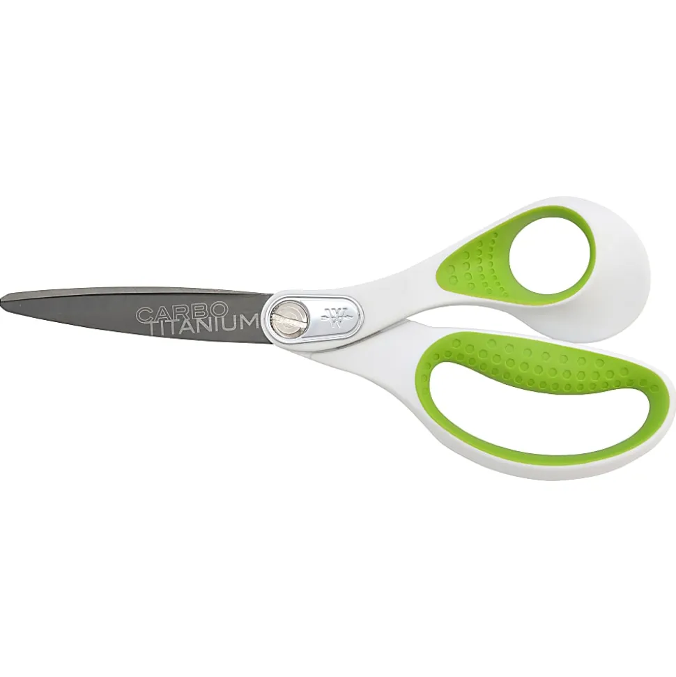 Westcott® CarboTitanium Scissors, 8", Straight, White/Green