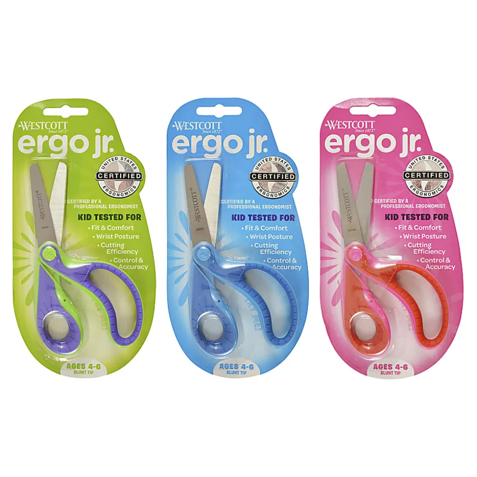 Westcott® Ergo Kids Scissors, 5", Blunt, Assorted Colors