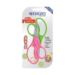 Westcott® Hard Handle Kids Value Scissors, 5", Blunt, Assorted Colors, Pack Of 2