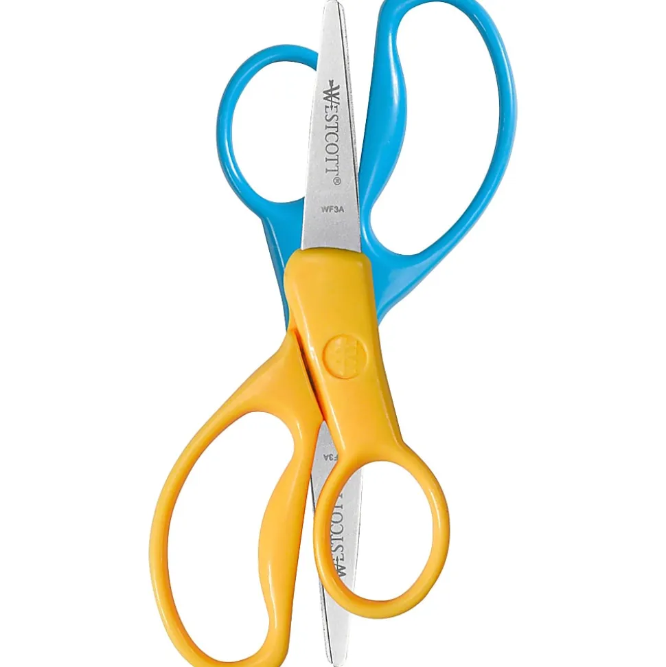 Westcott® Hard Handle Kids Value Scissors, 5", Pointed, Assorted Colors, Pack Of 2