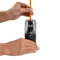 Westcott iPoint Aura Battery Operated Pencil Sharpener, 7-3/4"H x 4-1/2"W x 2-1/2"D, Assorted Colors