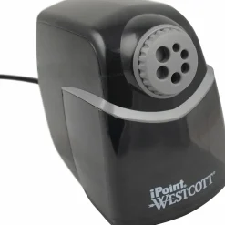 Westcott iPoint Heavy-Duty Helical School Sharpener, 7-13/16" x 5-13/16", Gray/Black