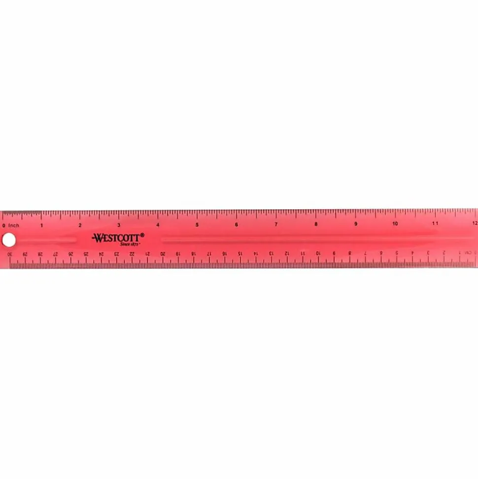 Westcott® Jeweled Plastic Ruler, 12", Assorted Colors