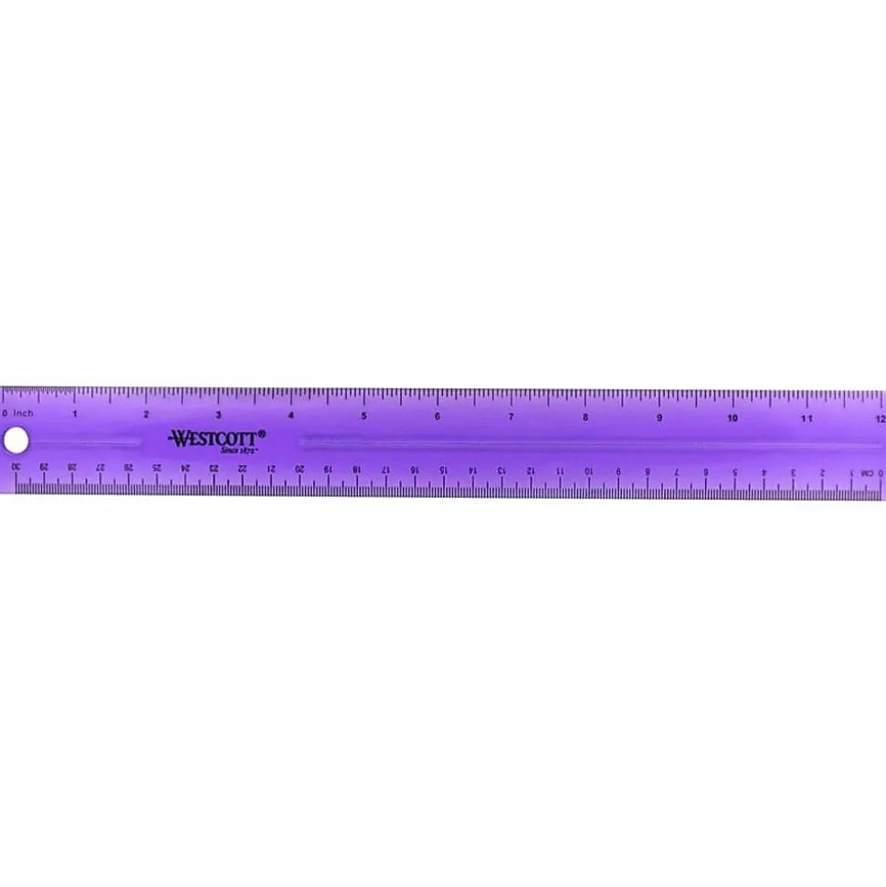 Westcott® Jeweled Plastic Ruler, 12", Assorted Colors