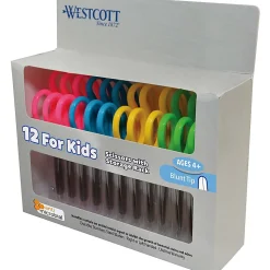 Westcott® Kids School Pack Scissors, 5", Blunt, Assorted Colors, Pack Of 12
