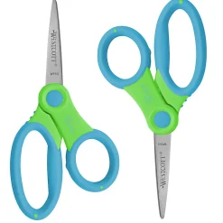Westcott Kids' Scissors With Antimicrobial Protection, 5", Pointed, Assorted Colors, Pack Of 2 Pairs