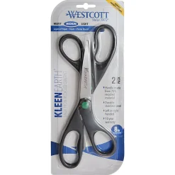 Westcott® KleenEarth All-Purpose Scissors, 8", Straight, Black, Pack Of 2