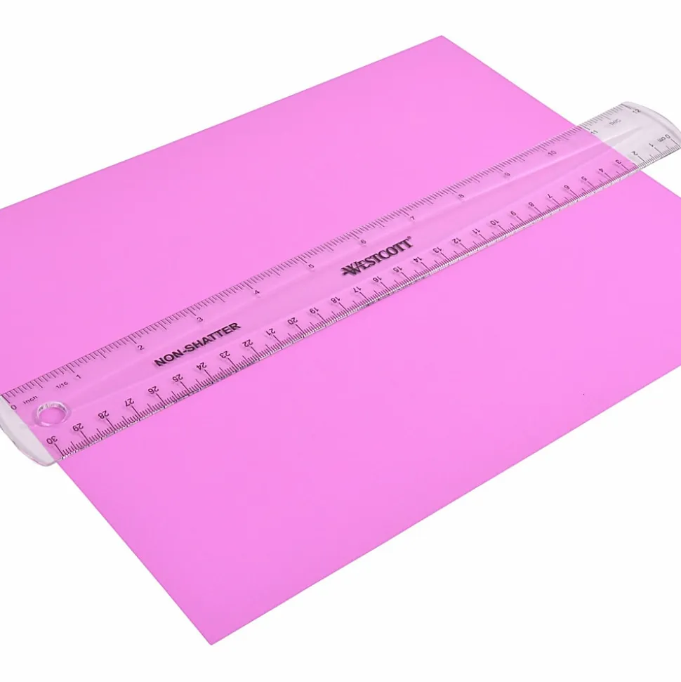 Westcott Non-Shatter Plastic Ruler, 12", Clear