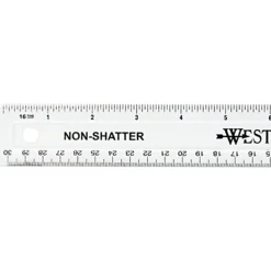 Westcott Non-Shatter Plastic Ruler, 12
