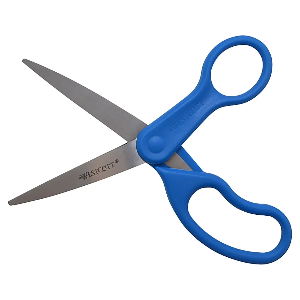 Westcott® Preferred All-Purpose Scissors, 8", Straight, Blue, 2-Pack