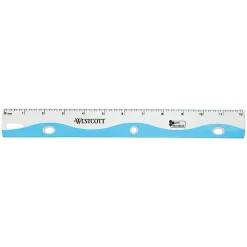 Westcott Ruler Wave School Ruler With Anti-Microbial Protection, 12
