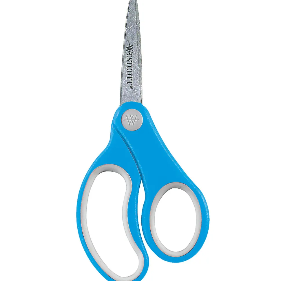 Westcott Soft-Handle Kids' Scissors, 5", Pointed, Assorted Colors, Pack Of 12