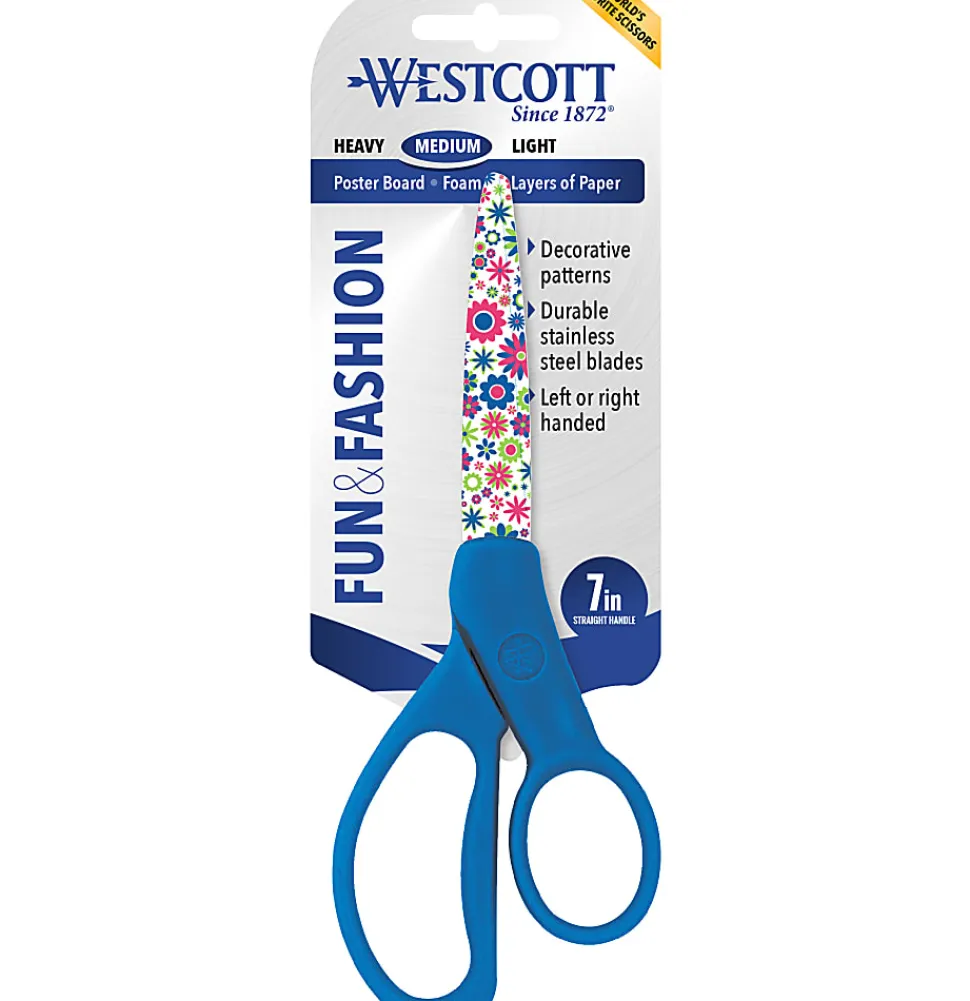 Westcott® Student Fun And Fashionable Scissors, 7", Pointed, Floral
