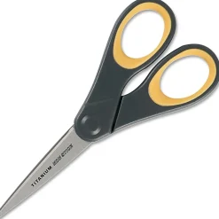 Westcott® Titanium-Bonded Non-Stick Scissors, 5", Pointed, Gray/Yellow