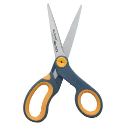 Westcott® Titanium Bonded Non-Stick Scissors, 8", Pointed, Gray/Yellow, Pack Of 2