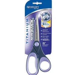 Westcott® Titanium-Bonded Scissors, 8", Pointed, Gray/Purple
