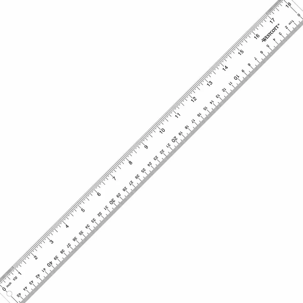 Westcott® Transparent Acrylic Ruler, 18"