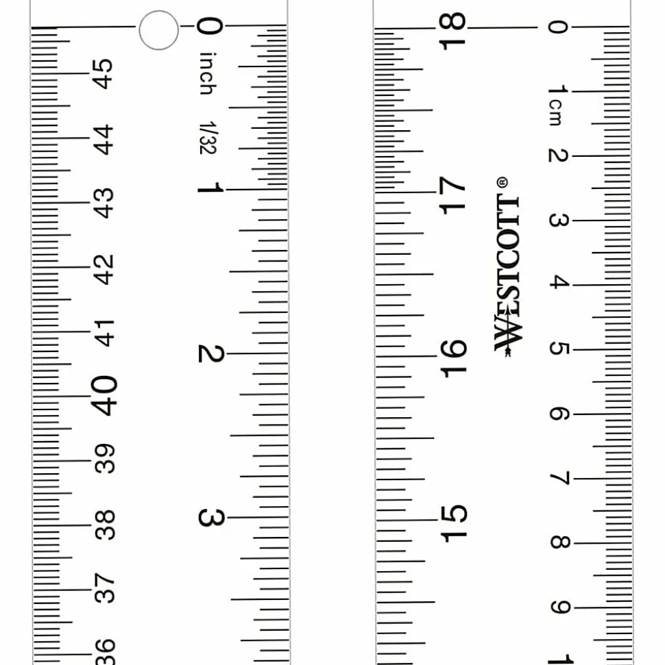 Westcott® Transparent Acrylic Ruler, 18"