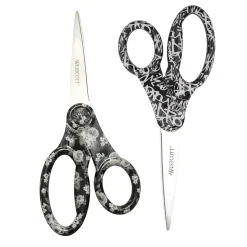 Westcott® Trendsetter Scissors, 8", Pointed, Black/White Patterns, Floral/Graffiti