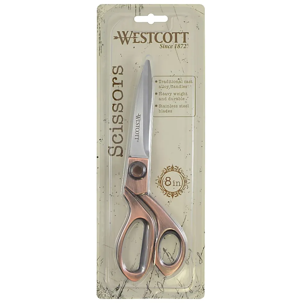 Westcott® Vintage Scissors, 8", Pointed, Copper