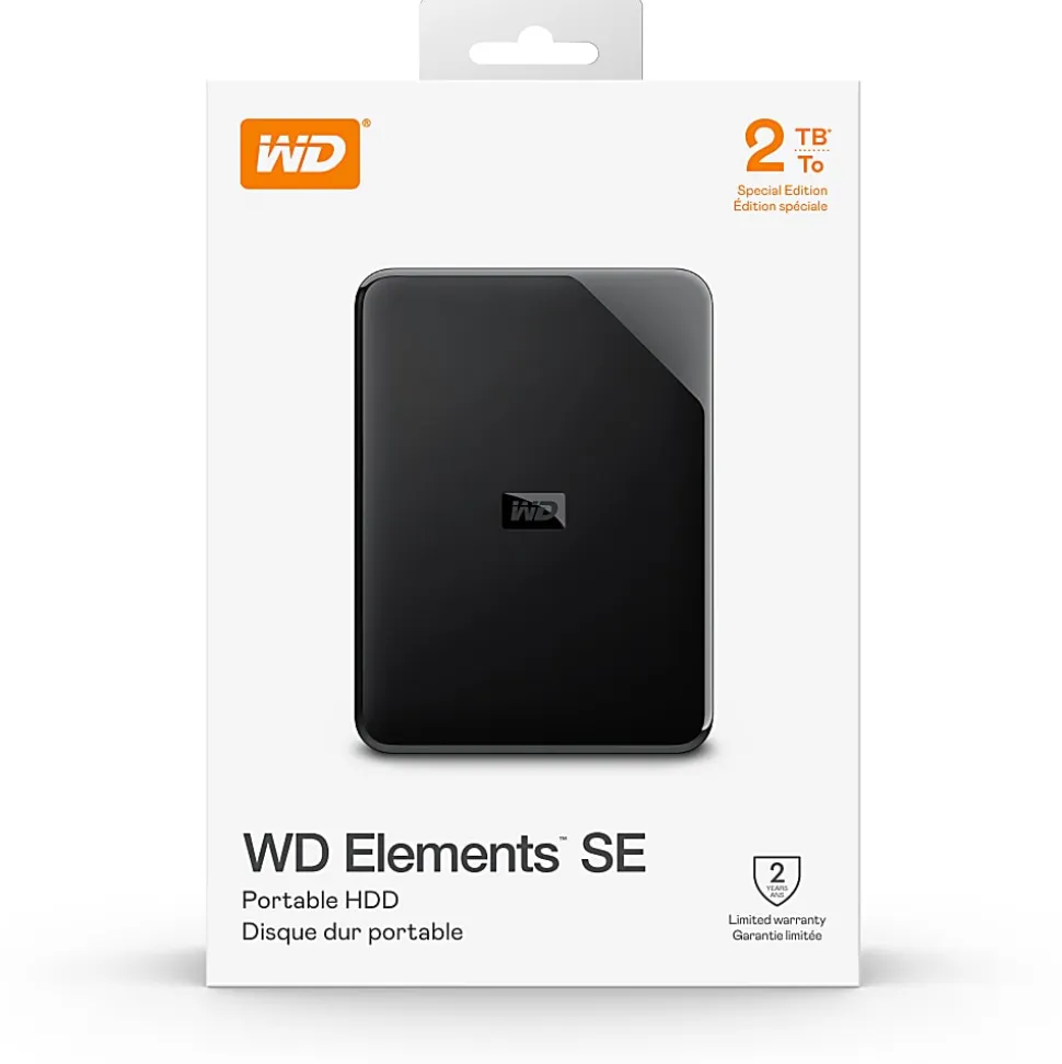 Western Digital Elements™ SE Portable Hard Drive, 2TB, Black