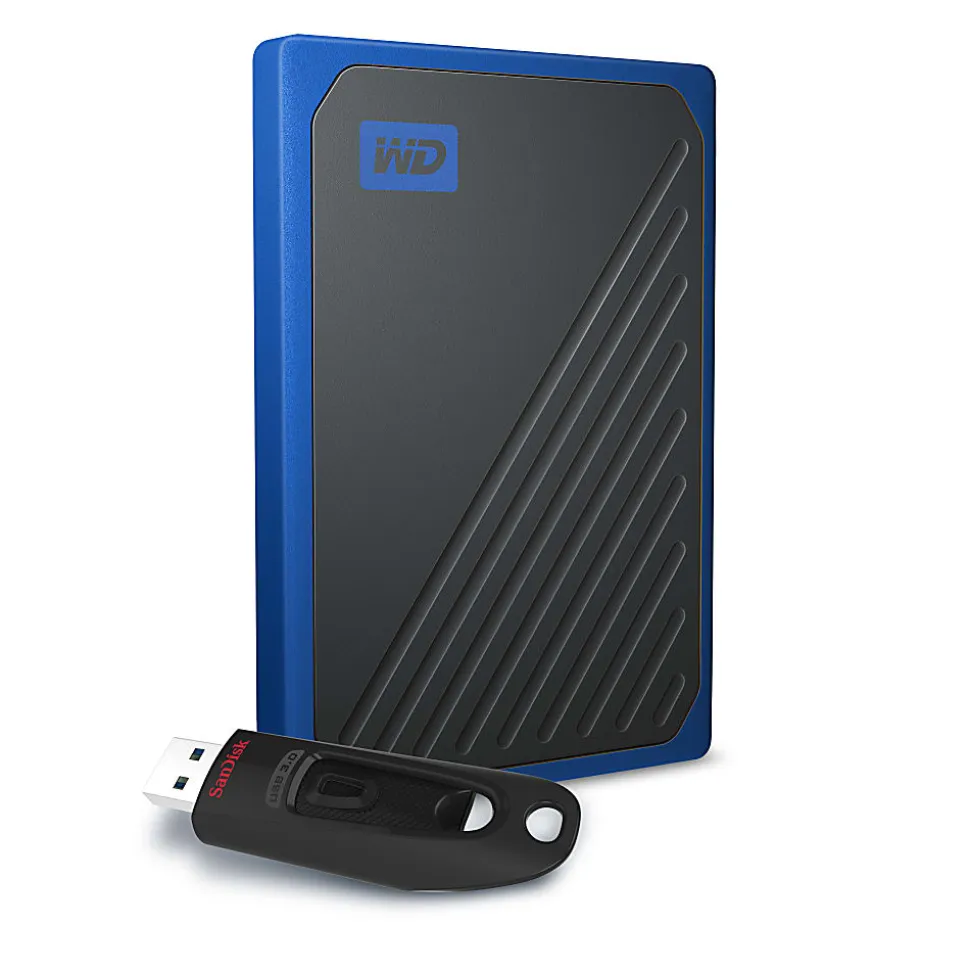 Western Digital My Passport™ Go External SSD, 1TB, With SanDisk® USB Flash Drive, 64GB