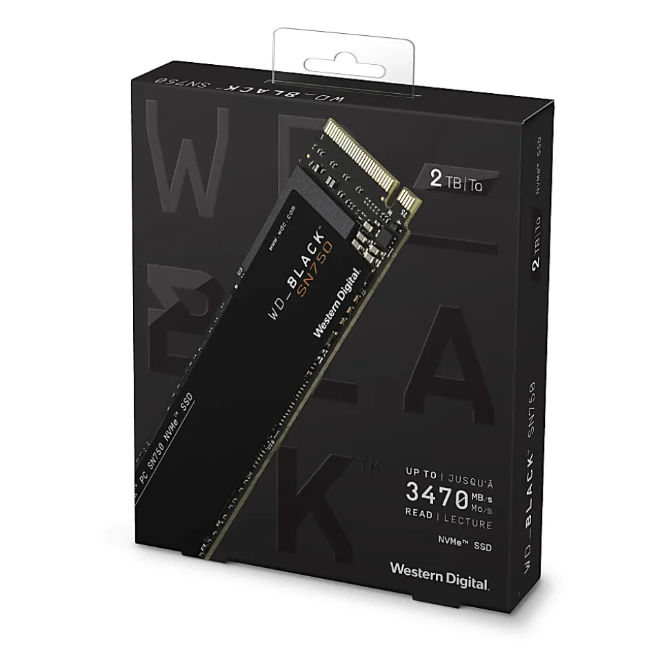 Western Digital WD_BLACK SN750 NVMe SSD, 2TB, Black