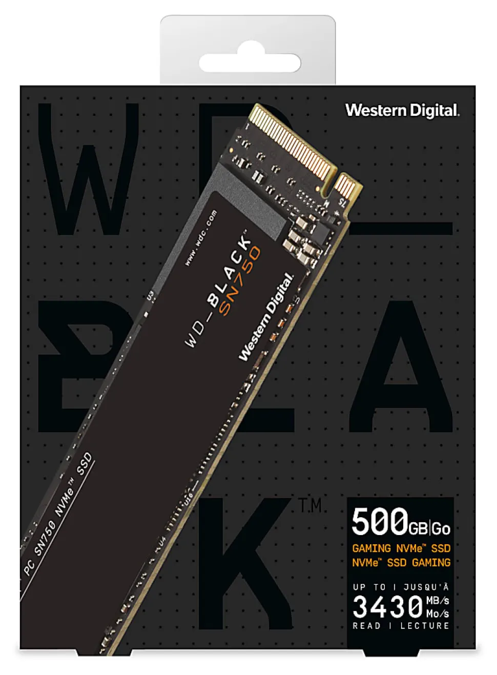Western Digital WD_BLACK SN750 NVMe SSD, 500GB, Black