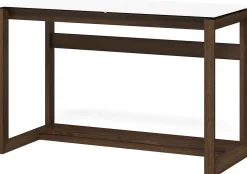 Whalen® Cecile 48”W Writing Desk, Snowdrift White/Walnut