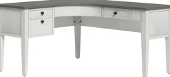 Whalen® Lagron 60"W Wood L-Shaped Corner Desk, Arctic White/Shadow Gray