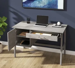 Whalen® Marilla 48"W Wood Pedestal Computer Desk, Driftwood Gray