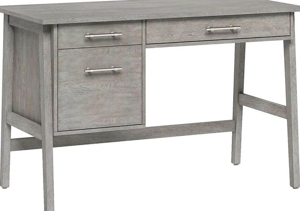 Whalen® Marilla 48"W Wood Pedestal Computer Desk, Driftwood Gray