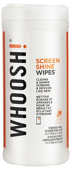 WHOOSH! Screen Shine Wipes, Container Of 70 Wipes