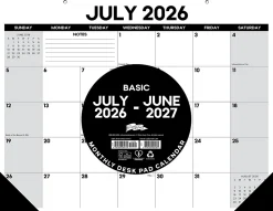 Willow Creek Press Academic Monthly Desk Pad Calendar, 17" x 22", Basic, July 2026 - June 2027, Total Qty 1