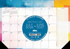 Willow Creek Press Academic Monthly Desk Pad Calendar, 17" x 12", Abstract Art, July 2026 - June 2027, Total Qty 1