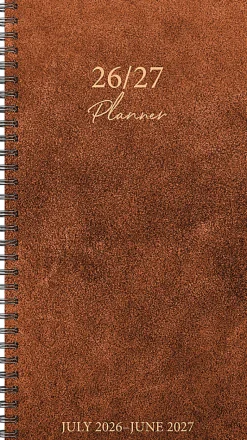 Willow Creek Press Academic Weekly/Monthly Spiral Planner, 3-1/2" x 6-1/2", Camel, July 2026 - June 2027, Total Qty 1