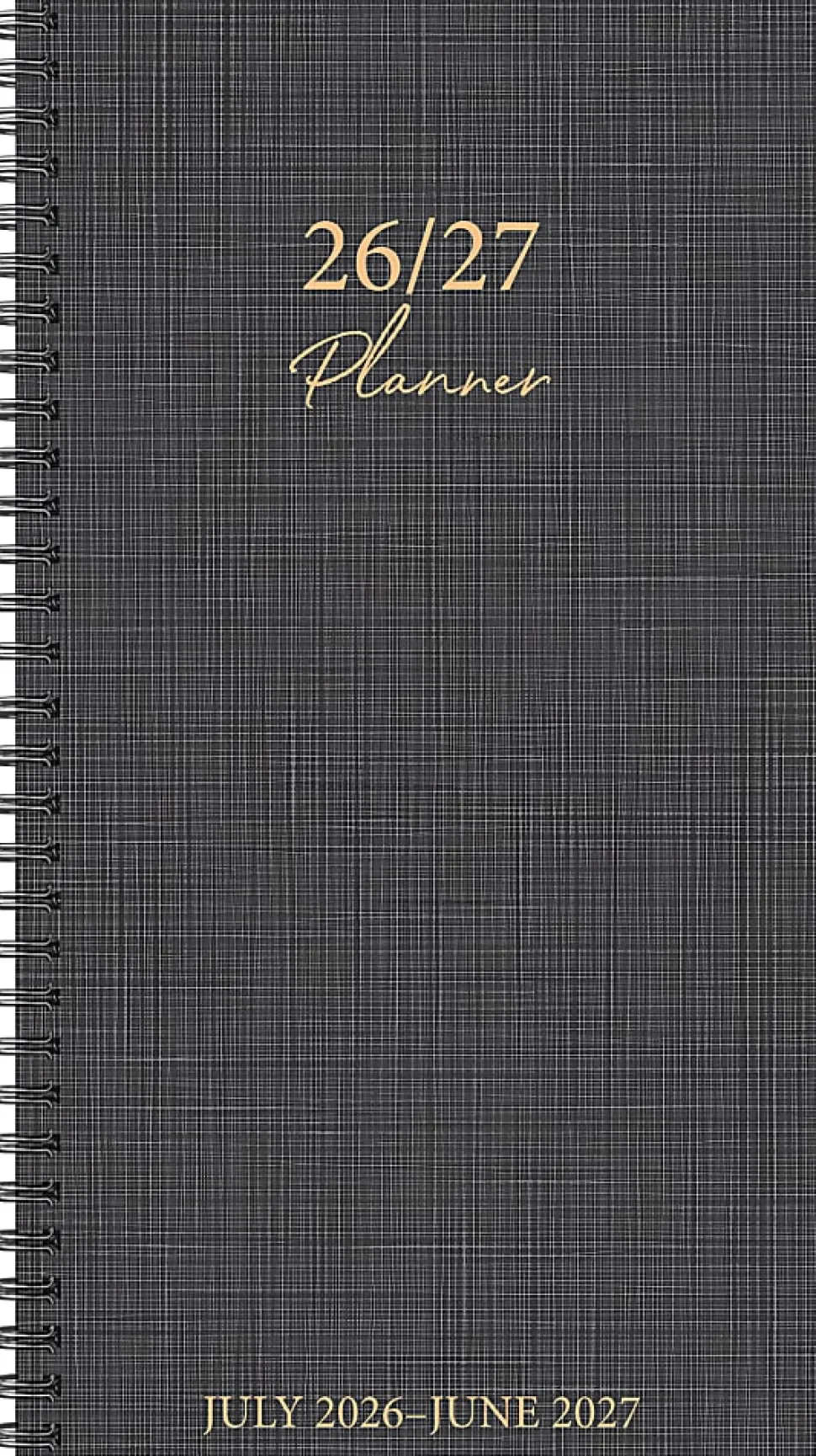 Willow Creek Press Academic Weekly/Monthly Spiral Planner, 3-1/2" x 6-1/2", Graphite Grid, July 2026 - June 2027, Total Qty 1