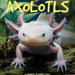 2026 Willow Creek Press Animals Monthly Wall Calendar, 12" x 12", Axolotls, January To December, 49990